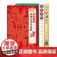 名家行书集字2册 王羲之苏轼黄庭坚赵孟頫董其昌王铎行书集字唐诗宋词春联横批名句 毛笔书法附简体旁注 行书诗词大全集字作品