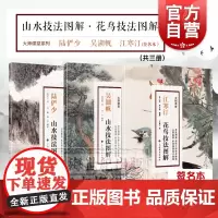江寒汀花鸟技法图解/陆俨少山水技法图解吴湖帆山水技法图解 大师课堂系列国画技巧技法入门水墨画上海书画出版社