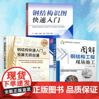 全3册 钢结构快速入门与预算无师自通+钢结构识图快速入门+图解钢结构工程现场施工 建筑钢结构设计安装钢结构识图课程 施工