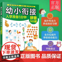 幼小衔接入学准备5分钟 拼音500题 3-6岁儿童幼小衔接启蒙书籍 幼儿学前综合能力提升书籍 幼儿学前启蒙认知书 幼小衔