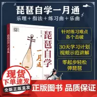 赠视频讲解 琵琶自学一月通 零基础小白新手初学者入门学习弹奏教程书籍 乐理指法练习曲乐曲 传统乐曲流行乐曲经典歌曲 正版