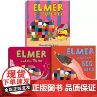 花格子大象原版书系列全3册 儿童英语绘本0到1到3岁 Elmer And Super El/The Big Bird/