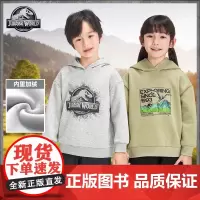 伊佳林侏罗纪加绒卫衣男女童连帽秋冬装儿童上衣休闲保暖恐龙户外