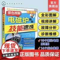正版 彩色图解电磁炉维修技能速成 电磁炉小家电家用电器维修资料大全 电磁炉故障检测仪维修书籍 家电维修技术教程速成一本通