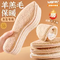 南极人女生专用羊羔绒保暖鞋垫吸汗防臭透气加绒加厚羊毛防寒纯棉冬季