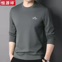 恒源祥2024春秋季男士纯色圆领卫衣休闲秋装套头长袖t恤棉打底衫