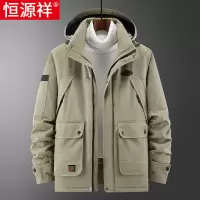 恒源祥户外冲锋衣棉衣男士外套冬季加厚保暖棉袄防风工装棉服短款