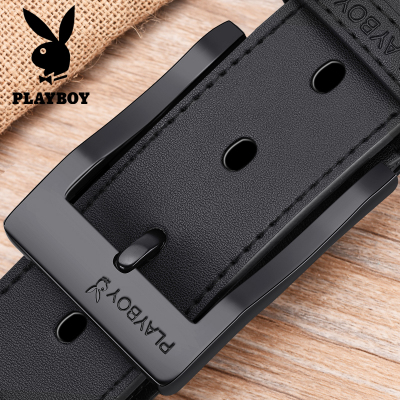 花花公子针扣皮带男士真皮牛皮纯商务腰带时尚男款潮青年正品裤带