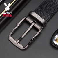 花花公子皮带男纯牛皮青年休闲针扣腰带男真皮商务年轻人裤带正品