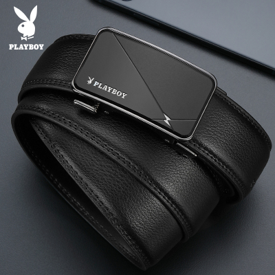 花花公子正品新款男士皮带真皮纯牛皮商务腰带年轻人时尚休闲自动