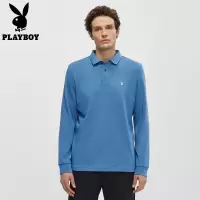 [含羊毛]花花公子男士polo长袖T恤衫商务休闲爸爸装2025年新款