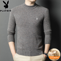 花花公子2024秋冬新款纯羊毛衫男中年爸爸加厚毛衣针织打底衫