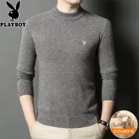 花花公子2024秋冬新款纯羊毛衫男中年爸爸加厚毛衣针织打底衫