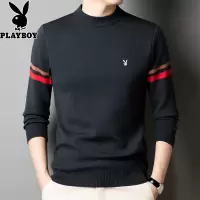 花花公子2024秋冬新款加厚毛衣男半高领中年爸爸装保暖针织打底衫