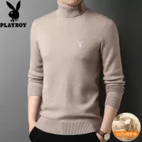 花花公子2024冬季新款纯羊毛衫男高领加厚保暖毛衣针织打底衫