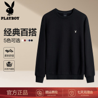 花花公子官方经典圆领套头卫衣男保暖厚款舒适百搭长袖上衣男装