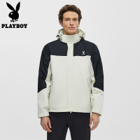 花花公子户外冲锋衣男款三合一可拆卸帽抓绒内胆保暖穿搭夹克外套