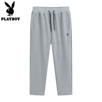 [精梳棉]花花公子经典百搭松紧腰运动裤男款加绒直筒休闲裤长裤
