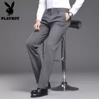 花花公子梭织仿毛呢西裤男款垂坠感高级感休闲裤直筒宽松通勤长裤