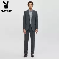 [高端套装]花花公子商务休闲西服套装高级感平驳领西装直筒西裤