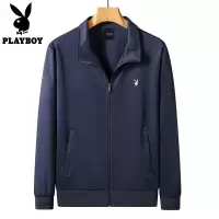 [净色平纹]花花公子针织夹克外套男士宽松百搭休闲运动外套春季