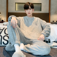 浪莎珊瑚绒男款睡衣男士冬季加绒加厚秋冬款2024新款法兰绒家居服