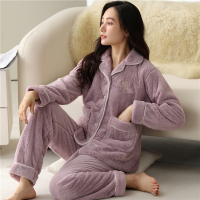 浪莎珊瑚绒睡衣女士妈妈秋冬季2025新款加绒加厚冬款保暖法兰绒家居服