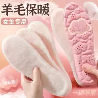 浪莎羊毛保暖棉鞋垫女款加绒加厚运动踩屎感超软吸汗防臭防寒冬季