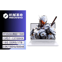 机械革命(MECHREVO) 极光X 酷睿i7HX 16核游戏本笔记本电脑 定制(i7-13700HX 32G 2T RTX5060 2.5K屏 180Hz)白色