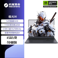 机械革命(MECHREVO)极光16 16英寸游戏本笔记本电脑 定制(i5-14450HX 16G 2T RTX4050 高清屏 165Hz 灰)