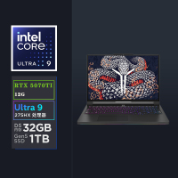 联想(Lenovo)拯救者Y9000P 2025 AI元启电竞游戏本笔记本电脑 定制(Ultra 9 275HX 64G 2T RTX5070TI 2.5K 240Hz)黑色