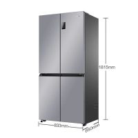 海尔冰箱476L超薄十字四开门家用节能一级双变频风冷无霜黑金净化BCD-476WGHTDEDXM