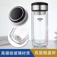 吉佑鹅蛋杯双层玻璃杯车载防爆商用简约随手家用高档食品级男泡茶杯子JY9030