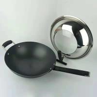 爱仕达炒锅铁锅老式家用炒菜无涂层精铁燃气灶适用圆底锅CF32M2Q 32CM 3-6人[圆底]明火适用