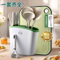 辅食刀具套装宝宝婴儿切片刀菜刀菜板二合一家用全套硅胶厨具B7163