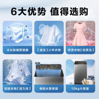 海尔(Haier)10公斤 大容量 家用 全自动波轮洗衣机 自编程 除螨 洗漂脱可调 速洗XQB100-Z606