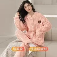 南极人睡衣女士加厚加绒秋冬珊瑚绒法兰绒家居服套装2025年春新款