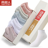南极人5双盒装袜子 女春夏季精梳棉袜低帮浅口短袜纯色
