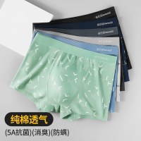男士内裤抗菌平角裤纯棉大码中腰四角透气男生盒装