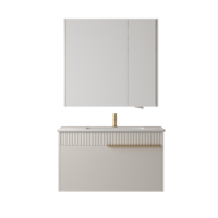 [恒洁HEGII]BC6162浴室柜岩板款双侧灯带法式镜背收纳带镜柜浴室柜组合