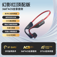 sanag塞那蓝牙耳机无线运动耳机跑步通话降噪自带内存挂耳式气传导防水防汗A11SPro 黑红色