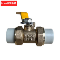 爱新优 PPR双活接铜球阀 DN20 (个)