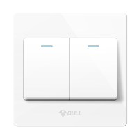 bull公牛86型G07经典白双开多控开关86型墙壁暗装两位二位2位电源双位双联二开多控开关插座面板