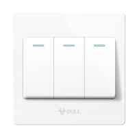 bull公牛86型G07经典白三开双控开关墙壁暗装三开三联三位双控开关面板