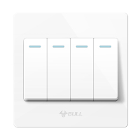 bull公牛四开双控开关86型墙壁暗装G07经典白四位四开单控双控开关面板