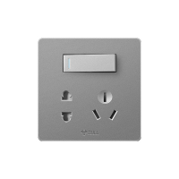 bull公牛带开关插座面板86型墙壁暗装G12星空灰单开双控1开5孔电源插座一开双五孔