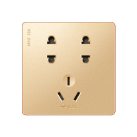 bull公牛开关插座86型10A七孔电源插座G12香槟金墙壁暗装7孔插座面板