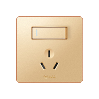 bull公牛G12香槟金16a空调插座面板带开关插座家用一开单三孔16A大功率86型热水器插座