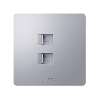 bull公牛开关插座86型G12太空银双电脑插座二位两位电脑网络插座面板双口网线插座面板