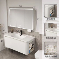 .维纳斯(高端精品) 开放格浴室柜侧边柜收纳陶瓷卫生间洗脸盆组合一体盆蜂窝铝圆弧角